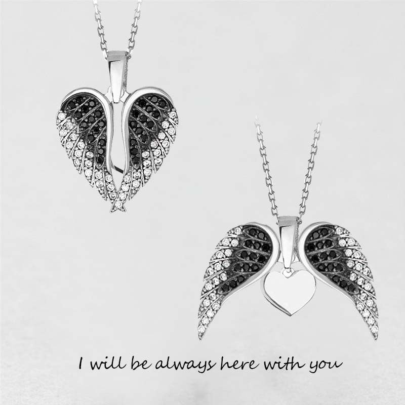 Wholesale Zircon Angel Wings Love DIY Engraving Necklace